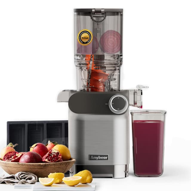 🍹🌿 Anybear Entsafter 200W Slow Juicer Kaltentsafter | 110mm Einfüllschacht | Tritan-Material | BPA-frei