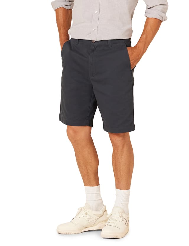 👖 Amazon Essentials Herren Klassisch Geschnittene Chinoshorts, 23 cm 34W Dunkles Marineblau