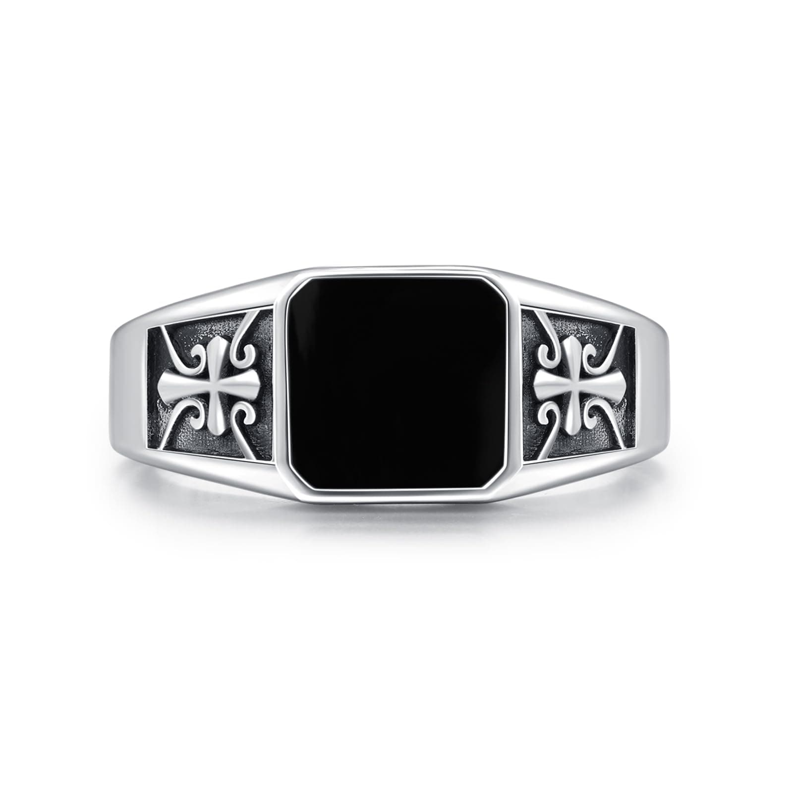🔥 Sale: OHAYOO Keltischer Herren-Siegelring in Schwarz 925 Silber - 10mm Breit