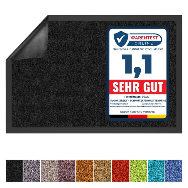 🌟 Angebot: Floordirekt Schmutzfangmatte Rhine - waschbare & leistungsstarke Fußmatte 🌟