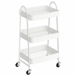🌟 SONGMICS Rollwagen mit 3 Ebenen | Servierwagen aus Metall | Küchenwagen | Küchenregal | Weiß BSC068W01 🌟 Angebot bei HelloDeals
