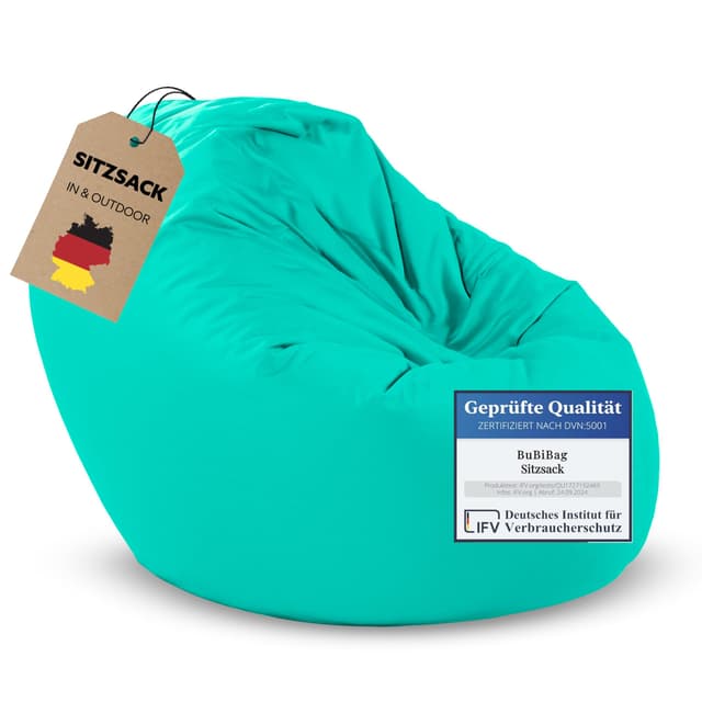 BuBiBag Medium Türkis Sitzsack für Kinder und Jugendliche 😎🎮