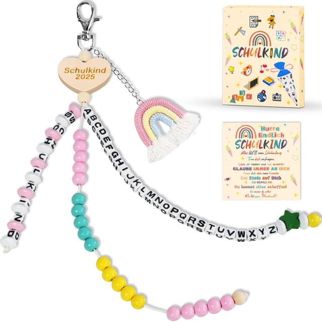 🎓 KUPITM6 Rechenkette Geschenk Einschulung Mädchen 🎒