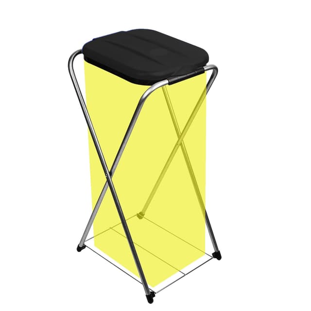 🗑️ BigDean Müllsackständer EasyFix SCHWARZ 120L - Müllbeutelhalter mit Gitterboden 🗑️