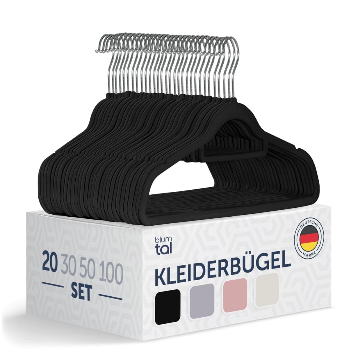 👗🌟 Blumtal Kleiderbügel 20 Stück - Samt 360° drehbar und belastbar 🌟👗