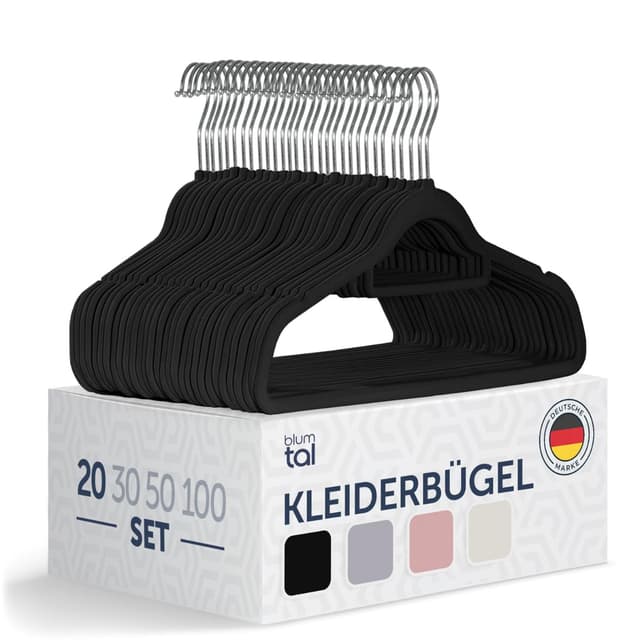 👗🌟 Blumtal Kleiderbügel 20 Stück - Samt 360° drehbar und belastbar 🌟👗