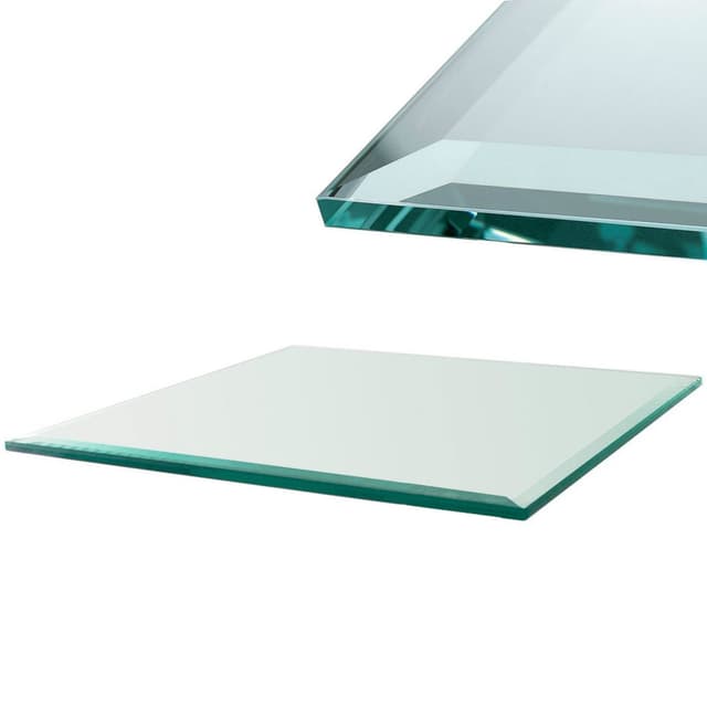 Hochwertige 90x70cm Glasplatte für Kaminofen und Tisch - Facettenschliff 🔥