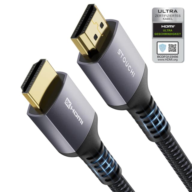 Stouchi 2m HDMI Kabel 8K 10K 4K Zertifiziert Ultra High Speed ​​ 48Gbps 4K120 144Hz RTX 3080 eARC HDR10 4:4 HDCP 2.2 & 2.3 Dolby kompatibel ⚡️📺🔊