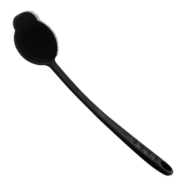 🚿 Silicone Rückenbürste Schwarz - Silicone Body Scrubber mit Langem Stiel