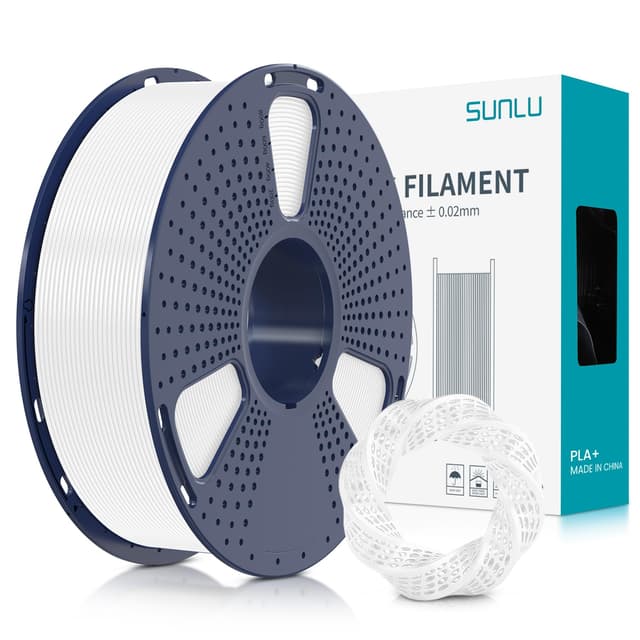 SUNLU PLA+ Filament 1.75mm, Stärker belastbar, Neatly Wound, 1KG 3D Druck PLA+ Filament, Weiß 1000g-Weiß 1KG 🌟🖨️