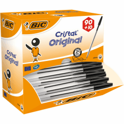 🖊️ BIC Kugelschreiber Cristal Original, Schwarz, 0,4 mm, 100er Pack