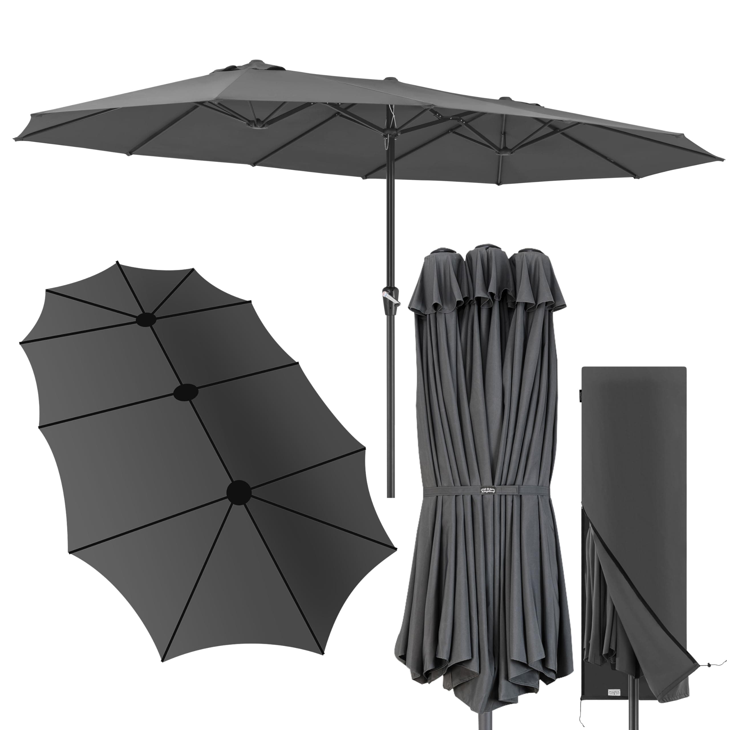 KINGSLEEVE® Sonnenschirm 460x270 cm 🌞 UV Schutz 80+ & Schutzhülle 🌿