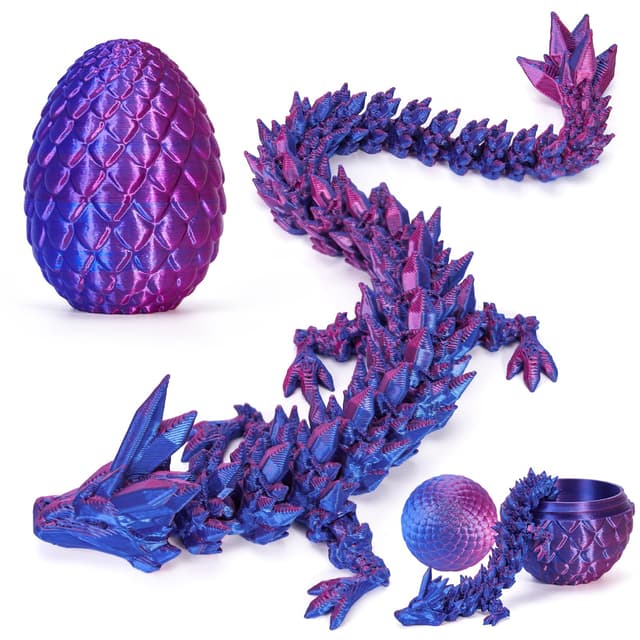 HIMS 3D Gedruckte Dracheneier mit Drache im Inneren, Drachenei Beweglicher Kristalldrache Spielzeug