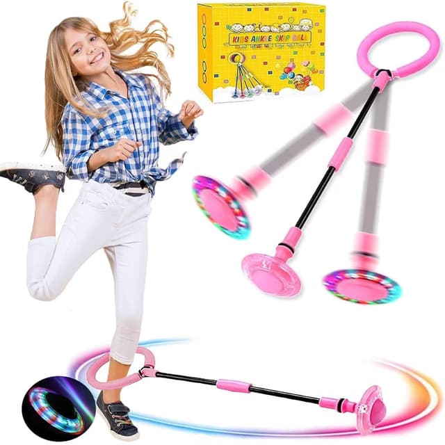 🌟 Q-WOOFF Kinder Blinkender Springring, Sport Sprungball - Flash Jumping Ball
