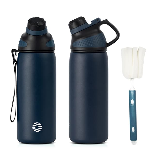 Fjbottle Edelstahl Trinkflasche Sport mit Magnetischem Deckel 1L - Einzigartiges Design!