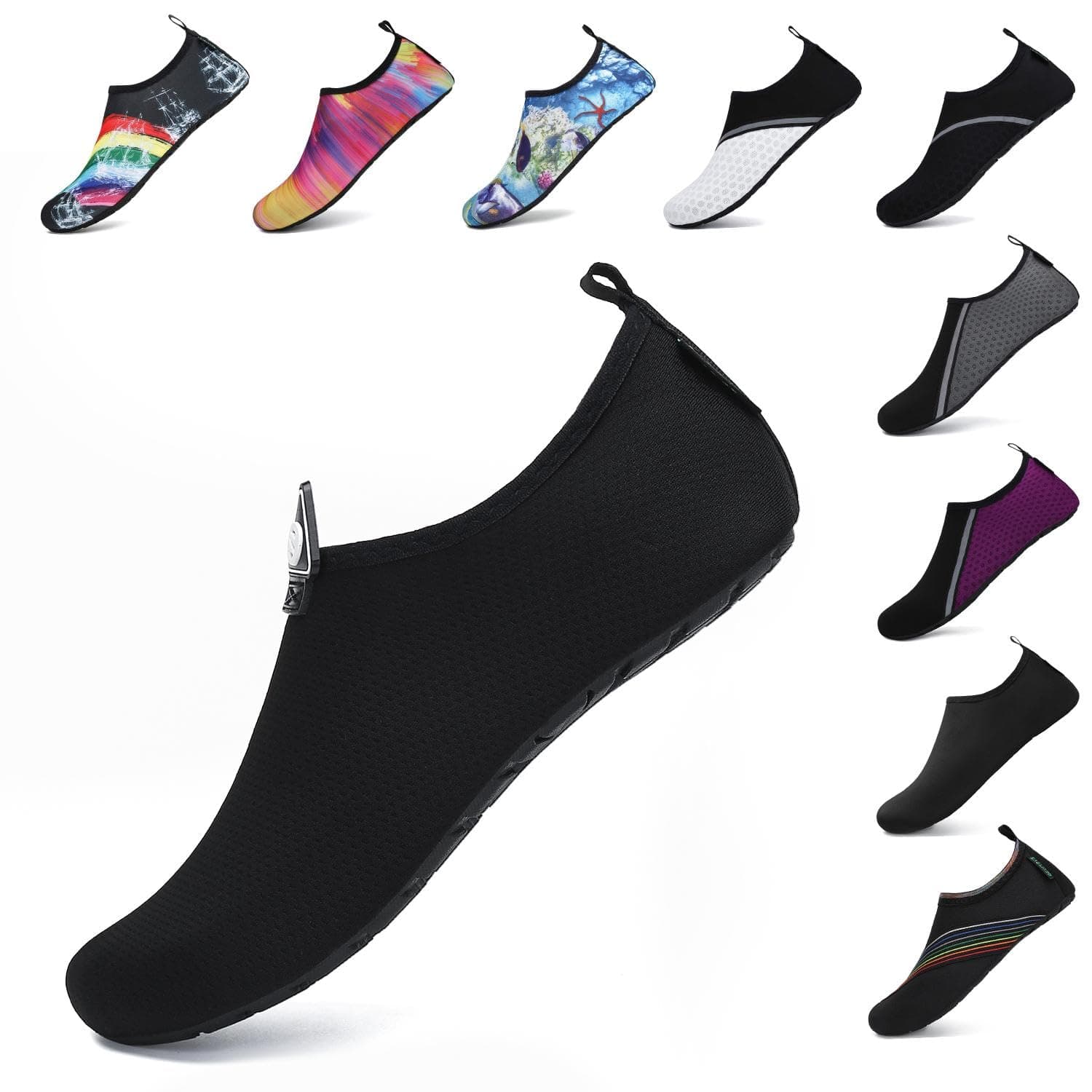 🌊👟 SAGUARO Unisex Badeschuhe Herren Schwimmschuhe Damen Schnell Trocken Wasserschuhe Outdoor Aqua Schuhe 37-47EU 44/45 EU Dunkel 🏖️