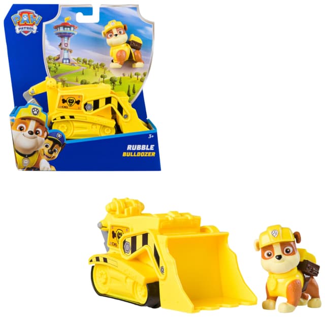 PAW PATROL Baufahrzeug mit Rubble Spielfigur (Basis Fahrzeug 2025) 🐶🚜