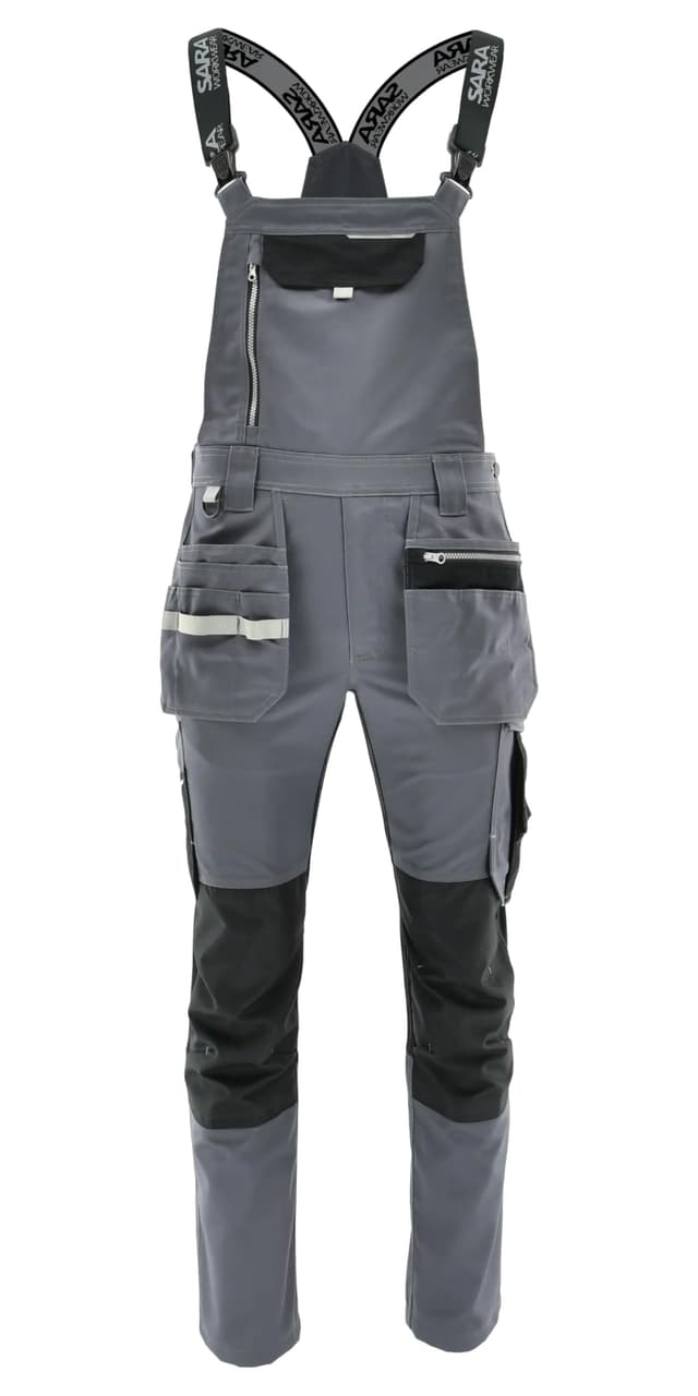 SARA WORKWEAR Latzhose Herren Lang mit Knietaschen 👖🔧👨‍🔧