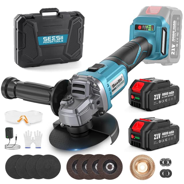 🔋🛠️ SEESII Akku Winkelschleifer 125 mm, 21V Flex Winkelschleifer Set 🛠️🔋
