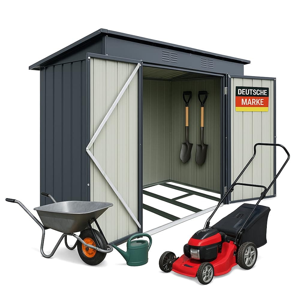 Albatros Profi Gerätehaus L – verzinktes Metall in Anthrazit (RAL 7016) | 190x122x173cm, 3,9m³