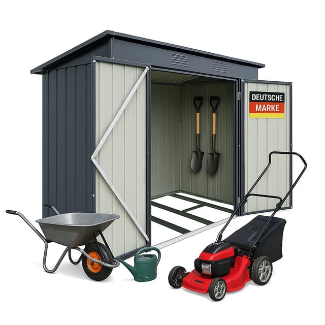 Albatros Profi Gerätehaus L – verzinktes Metall in Anthrazit (RAL 7016) | 190x122x173cm, 3,9m³