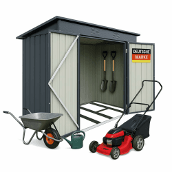 Albatros Profi Gerätehaus L – verzinktes Metall in Anthrazit (RAL 7016) | 190x122x173cm, 3,9m³ Angebot bei HelloDeals