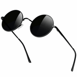 🕶️ KANASTAL Runde Sonnenbrille Herren Damen - Vintage Hippie Stil - Polarisierte Gläser - UV400 Schutz - Ultraleichtes Material - Einheitsgröße