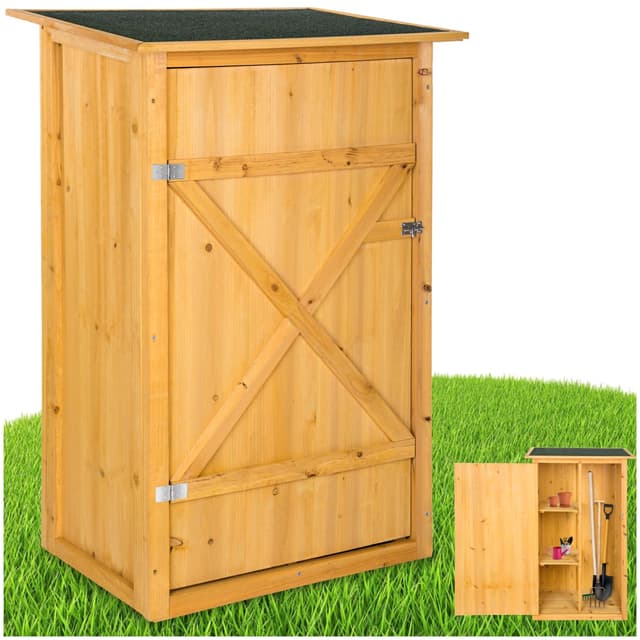 🌿🏡 tectake® Holz Gartenschrank - Outdoor Schrank wetterfest