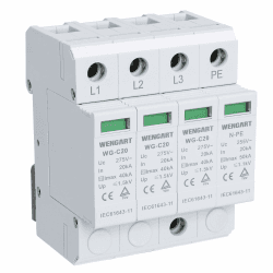 Wengart Überspannungsschutzgerät WG-C20,T2-Schutz,20-40KA AC275V 3+NPE, SPD Hausableiter DIN-Schienenmontage ⚡🏡 Angebot bei HelloDeals