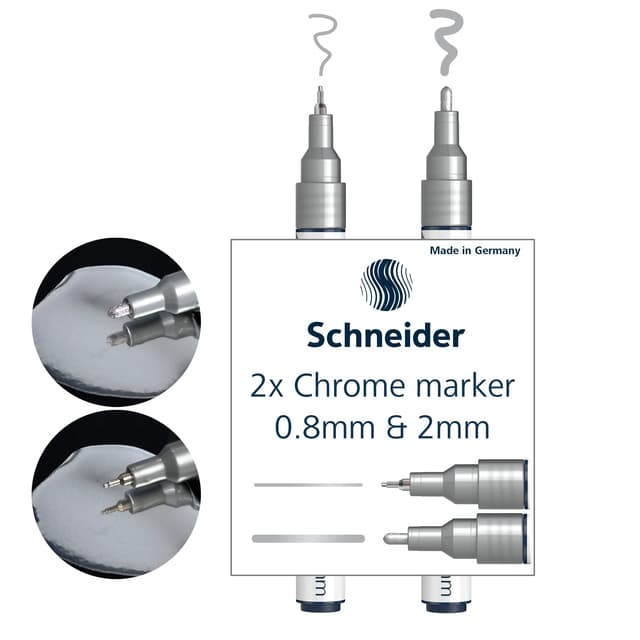 Schneider 060+061 Chrommarker Set 🖊️✨ 2 Stück chrom 2er Set