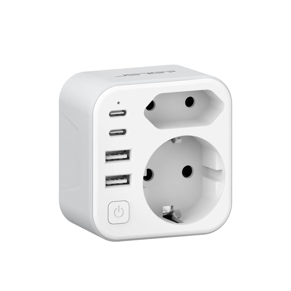 JSVER Reiseadapter für Südafrika 🌍 6-in-1 Steckdosenadapter