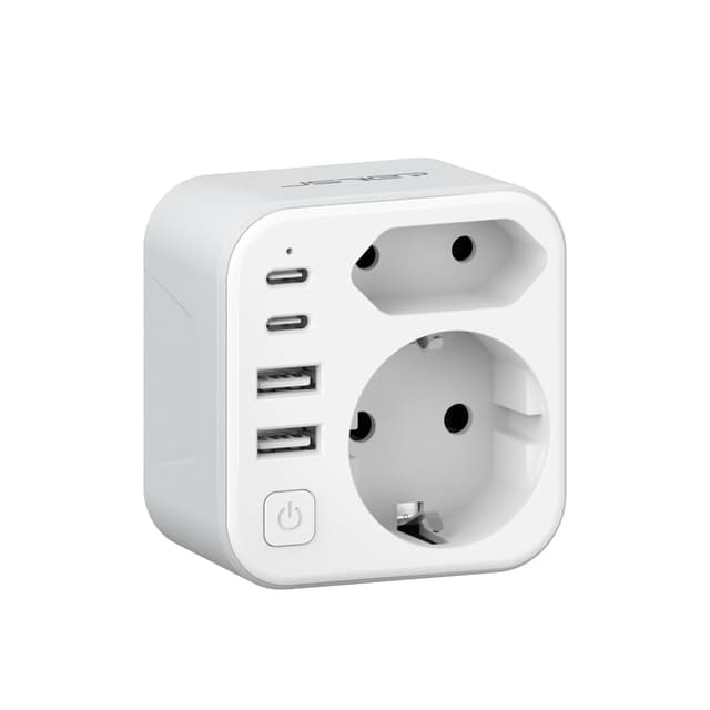 JSVER Reiseadapter für Südafrika 🌍 6-in-1 Steckdosenadapter