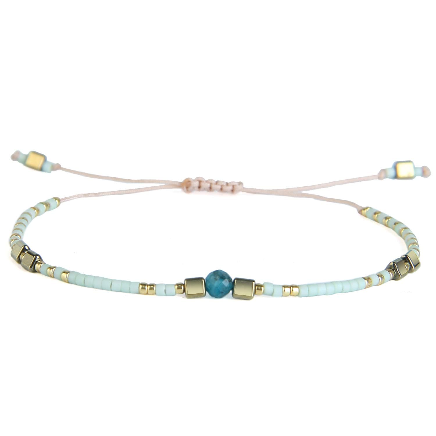 🌸 KELITCH Charme Armbänder für Damen 🌟 Handgemachte Einstellbar Armband Armreif Hellgrün 13C - Nur 10.39€!