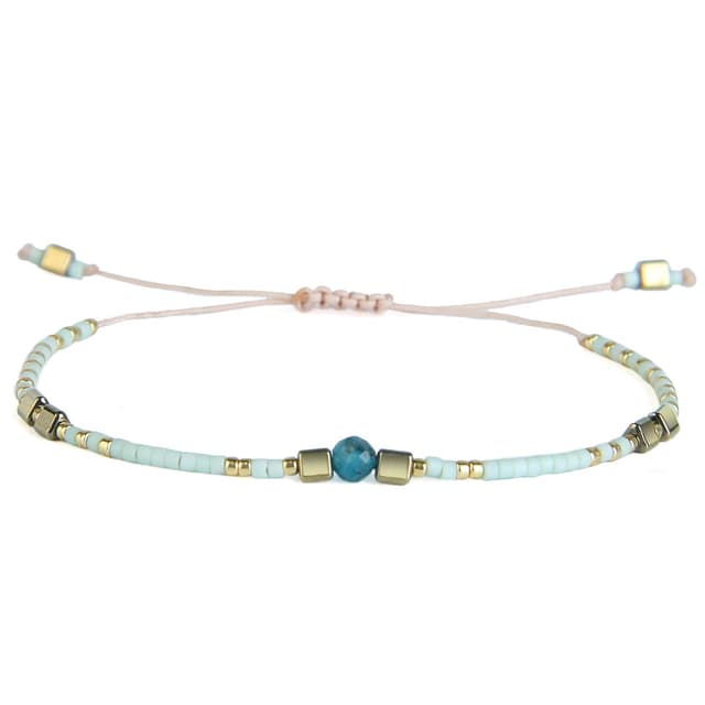 🌸 KELITCH Charme Armbänder für Damen 🌟 Handgemachte Einstellbar Armband Armreif Hellgrün 13C - Nur 10.39€!