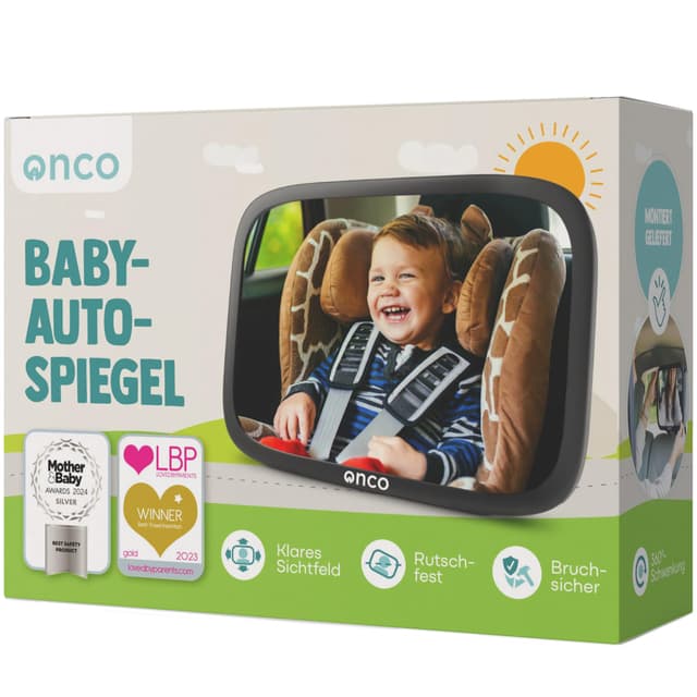 👶🚗 Onco 360° Baby Autospiegel - 100% bruchsicher & rutschfest! 🌟🥇