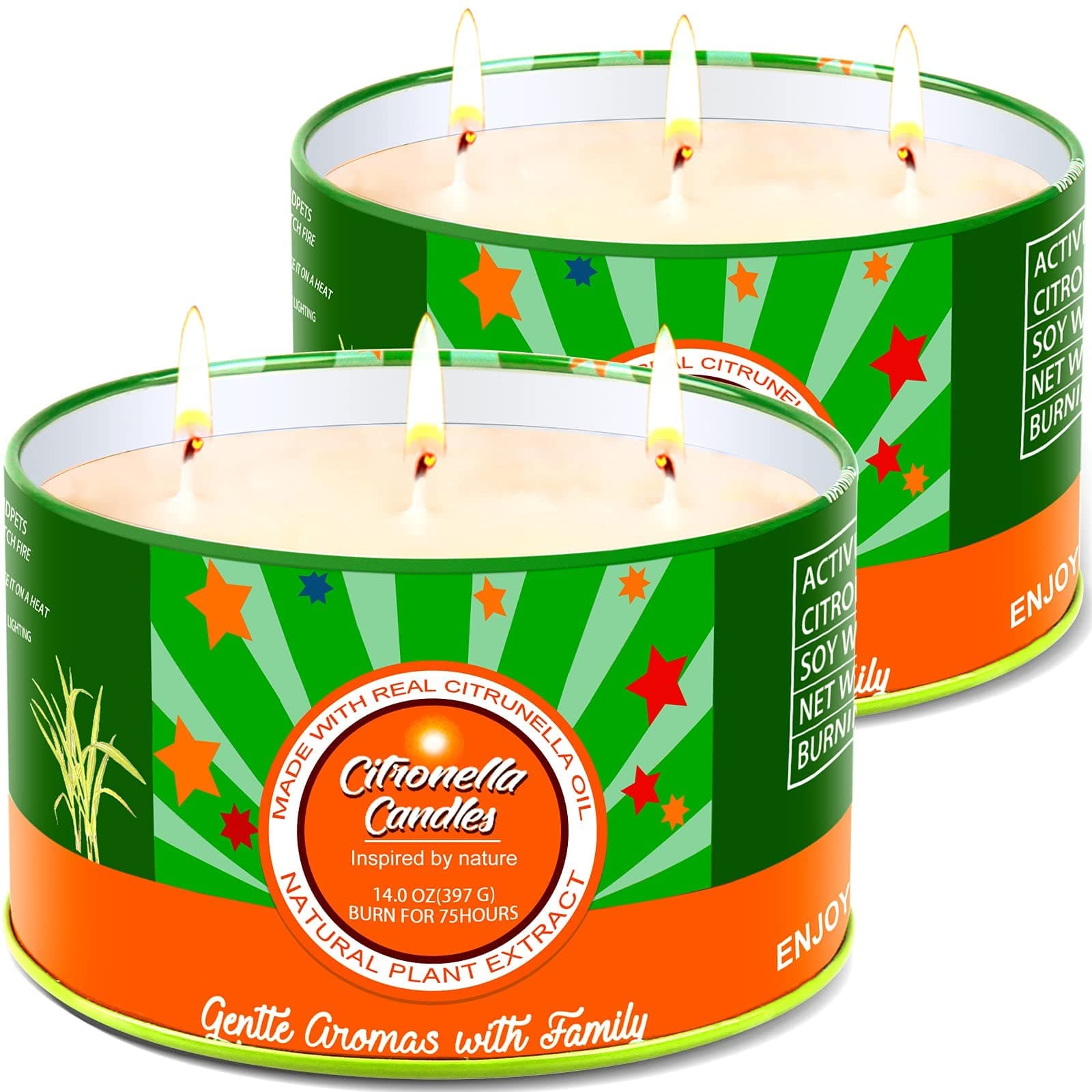 Aottom Citronella Kerze Outdoor groß, 2 x 400g | Garten | Camping | Picknicks 🕯️🌿
