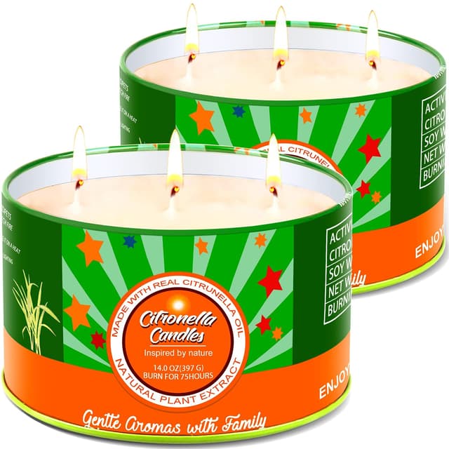 Aottom Citronella Kerze Outdoor groß, 2 x 400g | Garten | Camping | Picknicks 🕯️🌿