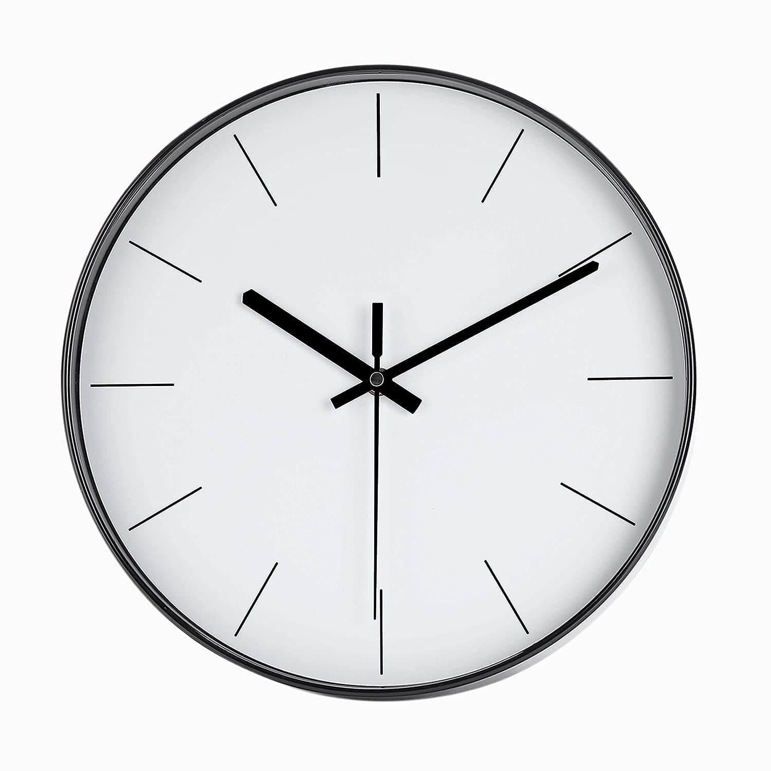 🕰️ DIYZON 30 cm Runde Wanduhr - Modern & Leise - Batteriebetrieben - Deko für Zuhause