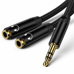 🎧 Ouorkee Audio Splitter 3,5mm Aux Splitter Verlängerung Kabel für Zwei Kopfhörer