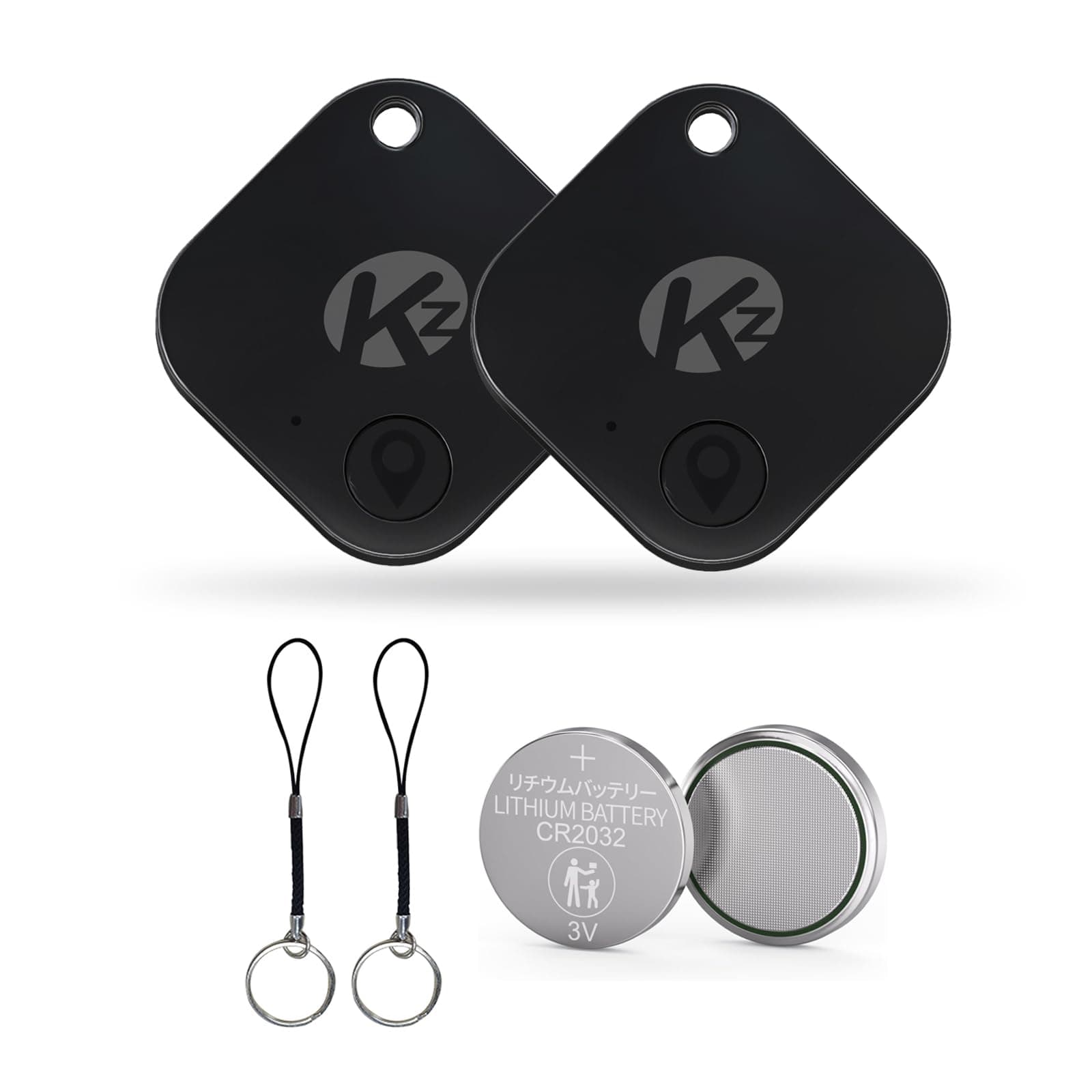 KZO Air Tracker Tag Bluetooth Schlüsselfinder 2 Pack - Schwarz