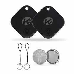 KZO Air Tracker Tag Bluetooth Schlüsselfinder 2 Pack - Schwarz