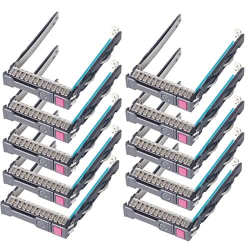 Heretom 2,5 Zoll SFF Festplattenrahmen SAS/SATA HDD Tray Caddy REV 4.010 Für HP ProLiant 651687-001 651699-001 G8 Gen8 G9 Gen9 Für DL380p DL360p ML310e ML350p DL160 DL385p ML350 (10pack, 2.5inch) 🚀🔒