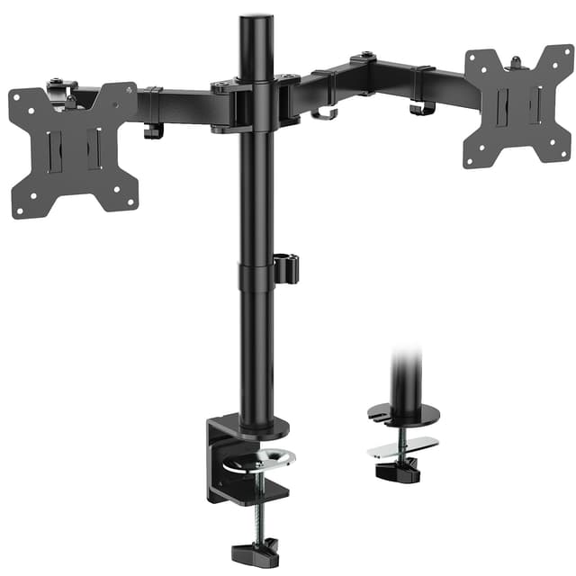 🖥️ WALI Monitor Halterung 2 Monitore | 27 Zoll | Höhenverstellbar Neigbar Schwenkbar Drehungbar | Schwarz