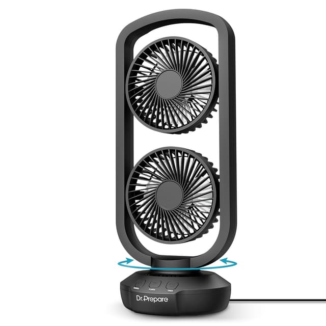 🌀🌬️ DR.PREPARE Tischventilator Klein Turmventilator 40cm Schwarz 🌬️🌀