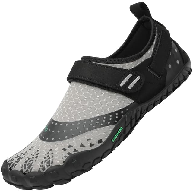 SAGUARO Barfußschuhe Herren Damen Outdoor Sport Fitnessschuhe Traillaufschuhe Gr.35-48 44 EU Dunkelgrau 🏃‍♂️👟