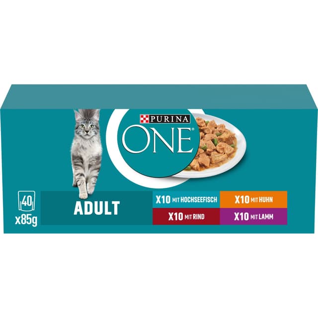 🐱 PURINA ONE Adult Katzenfutter Nass 40er Pack 🐟🍖