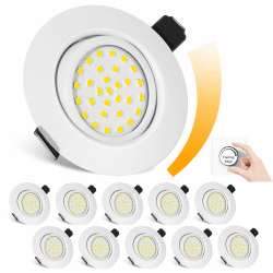 Lichtlord LED Einbaustrahler 230V Dimmbare,Extraflach-25mm Schwenkbarer Spot,Einbauleuchte 4500K Neutralweiß 5W 600LM Equi. 70W Halogenlampe IP44 Deckeneinbauleuchte 10er Pack Weiß 4500K 🌟