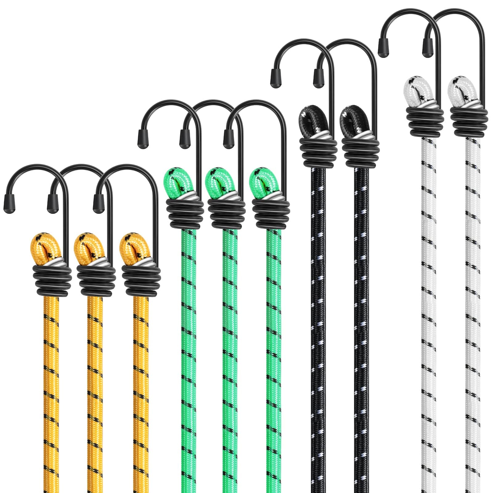 Kiprim 10er-Set Universal-Gepäckspanner mit Haken 🌟 Schutz in 4 Längen Mehrfarbig