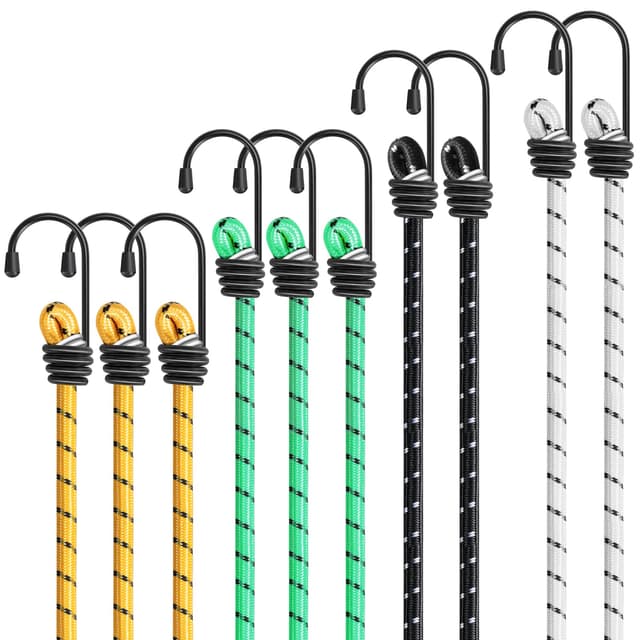 Kiprim 10er-Set Universal-Gepäckspanner mit Haken 🌟 Schutz in 4 Längen Mehrfarbig