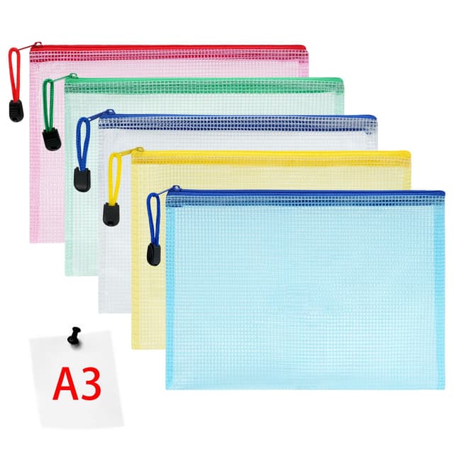 Vicloon Dokumententasche A3, 5 Stücke Zip Tasche - Sonderangebot 📚